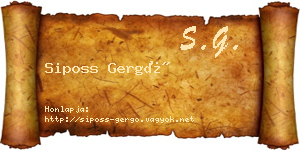 Siposs Gergő névjegykártya